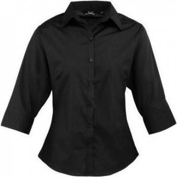 Premier Dames Blouse Poplin 3/4 Mouw (Wit)