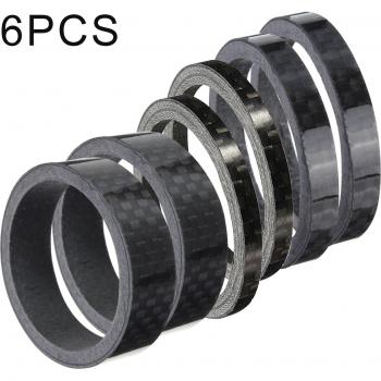 6pcs Carbon Fiber Fork Headset Spacer Rings for Bicycles (3mm, 5mm, 10mm) ED889