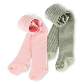 2er-Pack Kinder Strumpfhosen, Rosa und Grüner Farbmix