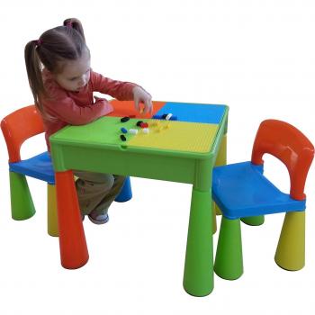 Creative Oasis Plastic Kids Table and Chair Set for Construction, Writing, Sand & Water Play