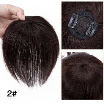 Postiche à clips pour femmes, cheveux noirs, courte, partie libre