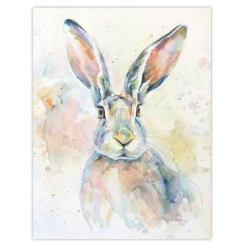 Rainbow Bunny & Rabbit Watercolor Painting – 12x16