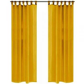 Sheer Curtains, 2 pieces, 140x175 cm, Vidaxl, Yellow