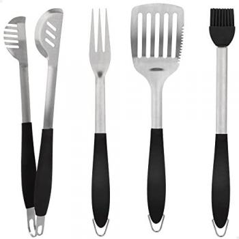 Aktive Set 4 Utensilios Barbacoa Plateado Utensilios