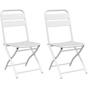 Chaises de Jardin Pliantes en Acier Blanc