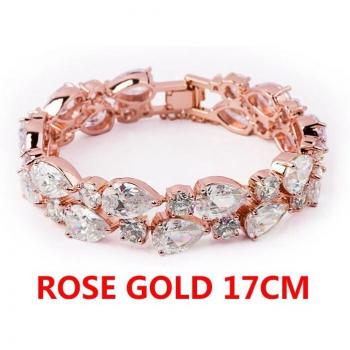 Glamour Oro Claro y Cubic Zirconia – Brazaletes Fábrica AAA