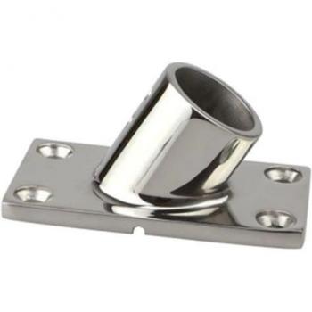 Base Rectangular para Montaje de Carril de Mano en Acero Inoxidable 316