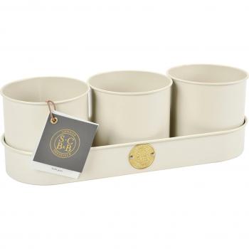 Macetero conjunto Burgon & Ball color crema