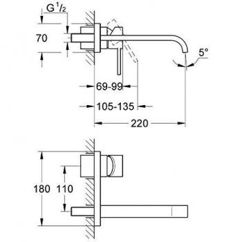 Allure 2-hole basin mixer M-Size 19386000