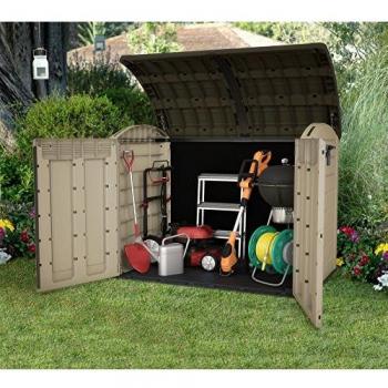Keter Porta Attrezzi da Giardino Store-It-Out Ultra, 2000L, Effetto Legno, Beige, 177x111x134H cm