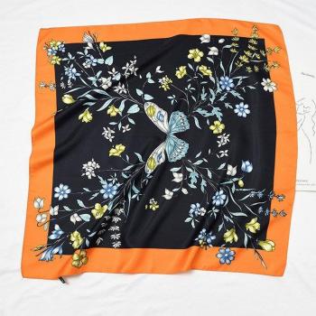 Women's Floral Silk Kerchief 70cm