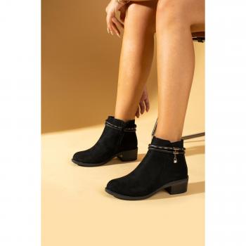 Cizme donna in pelle intrecciata Stone 57‑05‑23, 36 nera, con fibbia