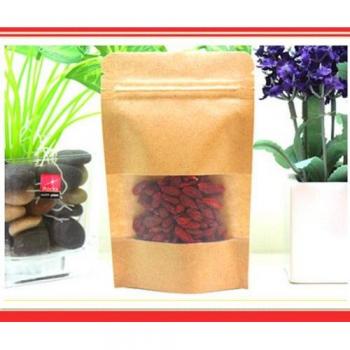Set de 100 Bolsas Kraft con Cierre de Cremallera y Ventana 18x26 cm