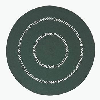 Alfombra de algodón vainica redonda 120 cm verde inglés