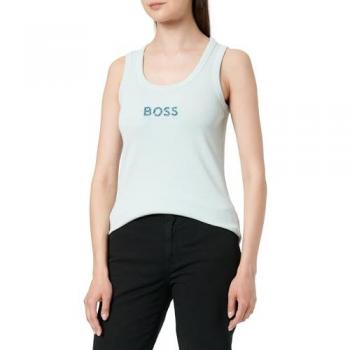 Donna Top BOSS in Cotone Elasticizzato Celeste