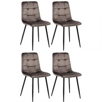 Sedie da pranzo Tilde grigio Velluto (set da 4)