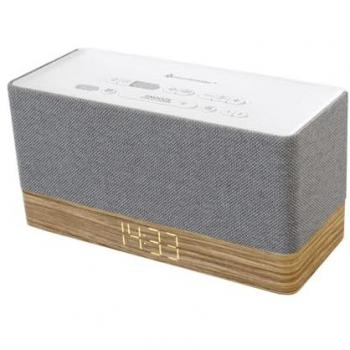 Soundmaster UR630WE Radiowecker UKW Bluetooth®, AUX, UKW Weckfunktion Grau, Braun