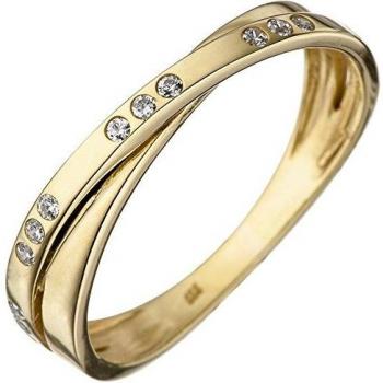 Damen Goldring 333 mit 15 Zirkonia in Größe 56