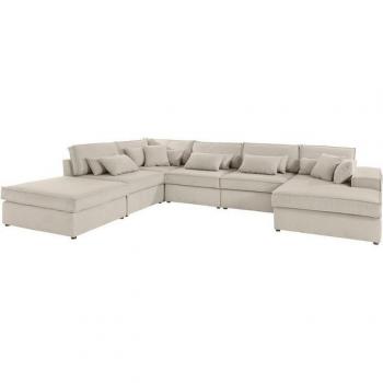 RAUM.ID Wohnlandschaft Florid – strukturierte Samtoptik, 100 % Polyester, 360 cm × 75 cm × 260 cm