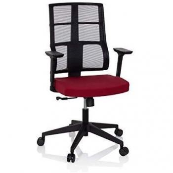 Büro Komfortstuhl SPINIO Office 810027 – Stoff schwarz/rot, ergonomische Höhenverstellung
