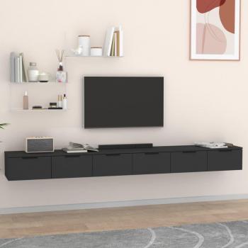 Mobili a Parete Minimalisti 2 pz Nero 102x30x20 cm in Legno Multistrato