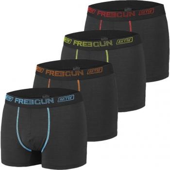 Freegun Boxer Homme AKTIV Caleçon Noir – Lot de 4 (Ultra 3D)