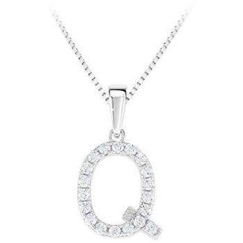 Collier lettre Q SC Crystal en Argent rhodié 925/1000