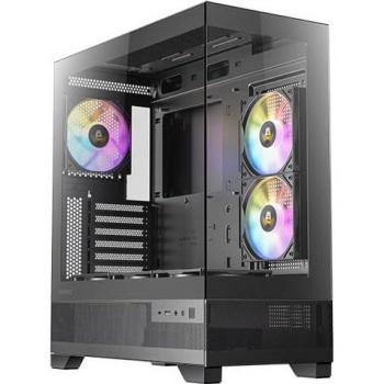 ANTEC CX700 RGB ELITE Fixed Mode Säulenloses ATX kompatibles PC-Gehäuse mit 6 RGB-Lüftern als schwarzer Mid-Tower-Standard, schwarz