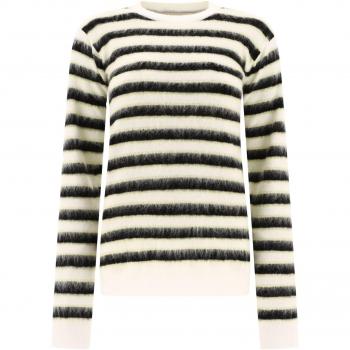 Marni Women's White Striped Sweater in Mohair | Size 40