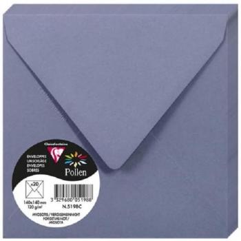 Enveloppe carrée Pollen Myosotis 140x140mm 20 unités Clairefontaine