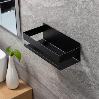 Rangement douche auto-adhésif noir, acier inox S304 – Aucun trou