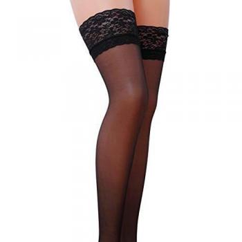 Leidenschaft Halterlose Strümpfe Schwarz ST003 Größe 1/2