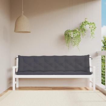 Coussins de banc de jardin 2 pièces anthracite 200x50x7 cm en tissu Oxford