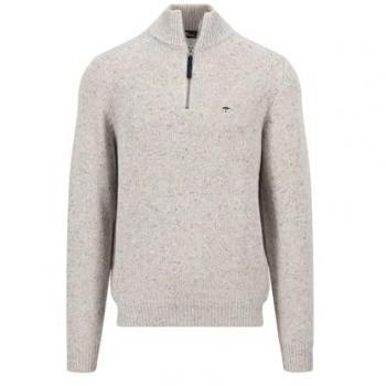 Fynch-Hatton Troyer aus Woll-Mix mit Label-Stitching, Größe XXL
