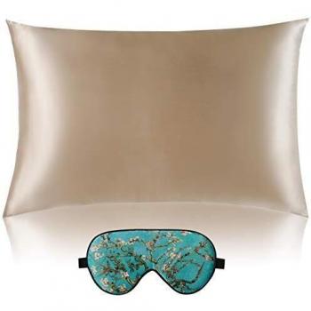 VesperSilk 100% Pure Mulberry Silk Pillowcase with Sleep Mask