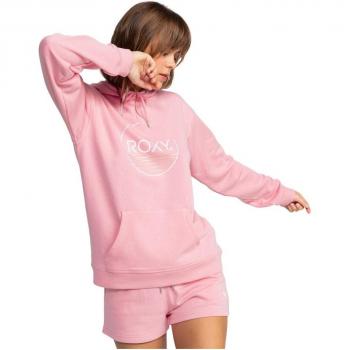Sudadera con capucha Roxy Surf Stoked rosa chicle blanco mujer