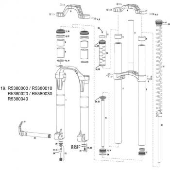 Rockshox Bobina Molla Forcella Media Rossa per Domain Dual Crown A1-A3 (2007-2017) e Boxxer Race/RC, Team/R2C2 (2010-2018)
