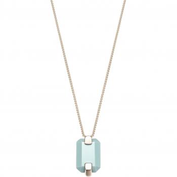 Joop! Damen-Design-JP‑T Modern – Goldpartikel, Zirkonia Türkis, 42 cm Baguette‑Schliff