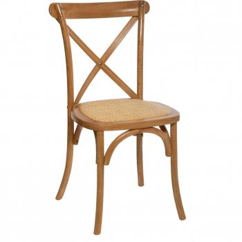 Chaise Bistrot Isak en Bois de Chêne et Cannage