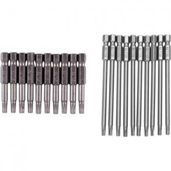 10 Pcs Torx T25 Magnetic Bits 4x50mm & 10 Pcs T20 100mm Hex Shank Screwdriver Bits