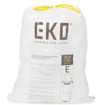 MDPE EKO type E afvoerzak 55x70cm 25-35L wit, 12 stuks in rol