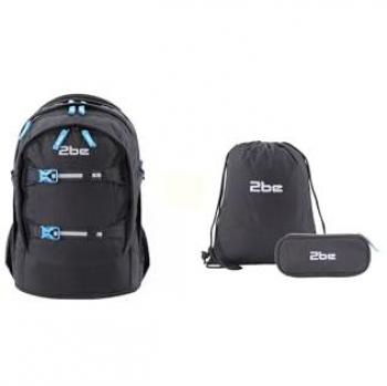 Sac à dos 2BE avec trousse et sac de sport noir