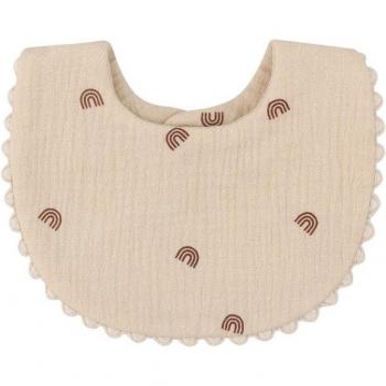 Bavoir en coton avec pompons pour nourrisson