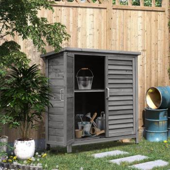 Outsunny Wooden Garden Storage Shed with Doors