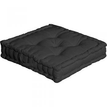 Coussin de sol noir avec poignée 50 x 50 x 10 cm