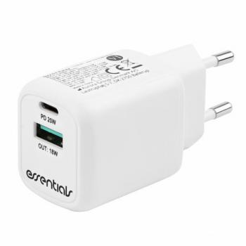 Fundamentals Wandlader 1x USB-A, 1x USB-C PD 20W, White