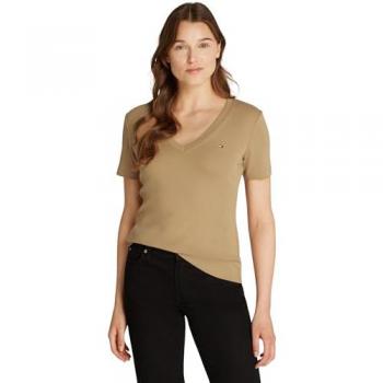 Slim Cody V‑Neck Crop Top – Tommy Hilfiger Women, 3XL, Beige
