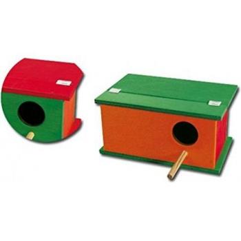 Nido de madera multicolor para periquitos