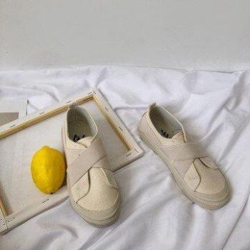 Beige Canvas Slip-On Sneakers for Students