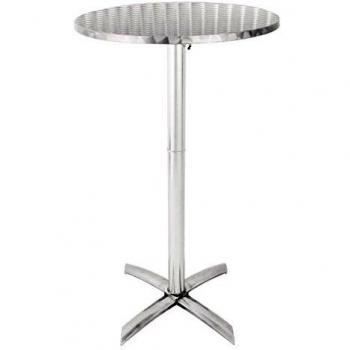 Bolero Round Flip Top Poseur Table Stainless Steel 600mm